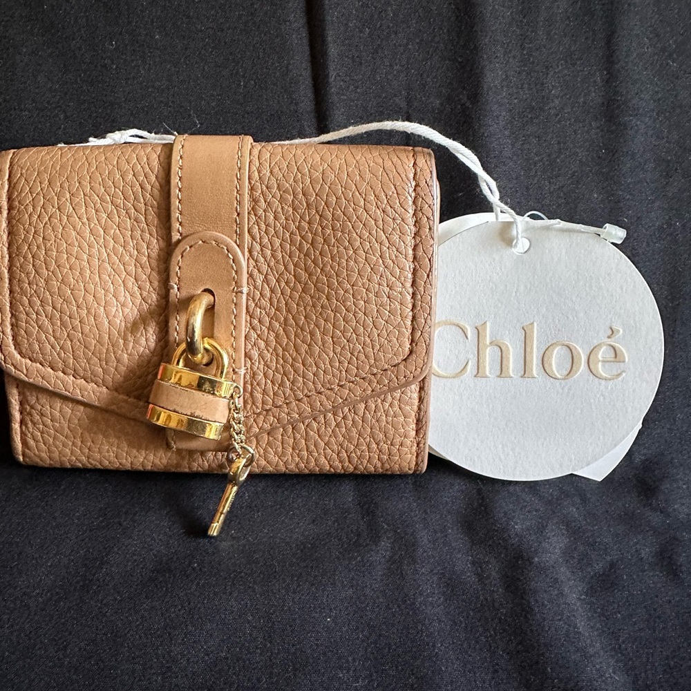 EUC Chloe Aby trifold beige wallet with box